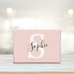 Modern Personalised Name Monogram Pastel Pink Photo Block<br><div class="desc">Modern Personalised Name Monogram Pastel Pink</div>