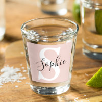 Modern Personalised Name Monogram Pastel Pink