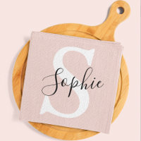 Modern Personalised Name Monogram Pastel Pink