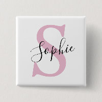 Modern Personalised Name Monogram Pink