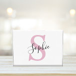 Modern Personalised Name Monogram Pink Photo Block<br><div class="desc">Modern Personalised Name Monogram Pink</div>