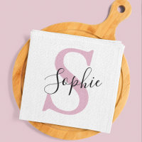 Modern Personalised Name Monogram Pink