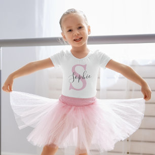 Modern Personalised Name Monogram Pink Toddler T-Shirt