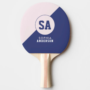 Modern Personalised Name Pink And Blue Ping Pong Paddle