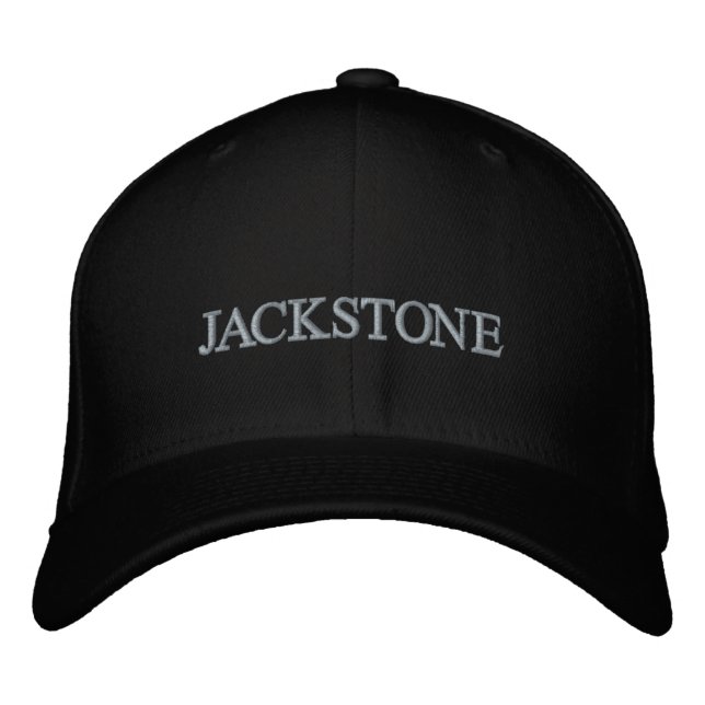  Modern Personalised Name Script Cool Black  Embroidered Hat (Front)