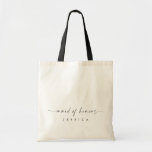 Modern Personalised Name Tote Maid Of Honour<br><div class="desc">This is a modern minimal personalised bridesmaid tote bag. Edit most wording and all colours to make this minimal bridesmaid gift fit your event needs and personal style. Just select "edit using design tool" on toolbar :)</div>