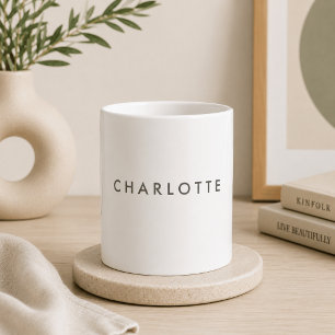 Modern Personalised Name White Coffee Mug