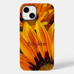 Modern Personalised Orange Daisy Floral Case-Mate iPhone 14 Case