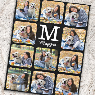 Modern Personalised Pet 11 Photos Dog Lover Fleece Blanket