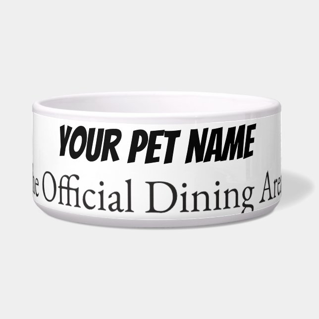 Modern Personalised Pet bowl | Custom Name Dog (Front)