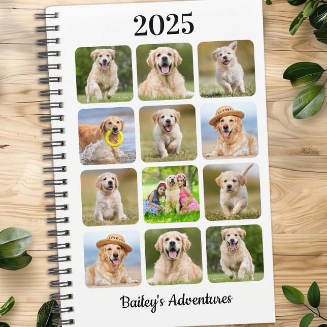 Modern Personalised Pet Journal Dog Photo Collage Planner (Creator Uploaded)