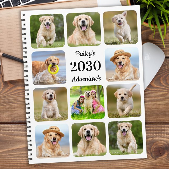 Modern Personalised Pet Puppy Dog 11 Photo Yearly Planner (Creator Uploaded)