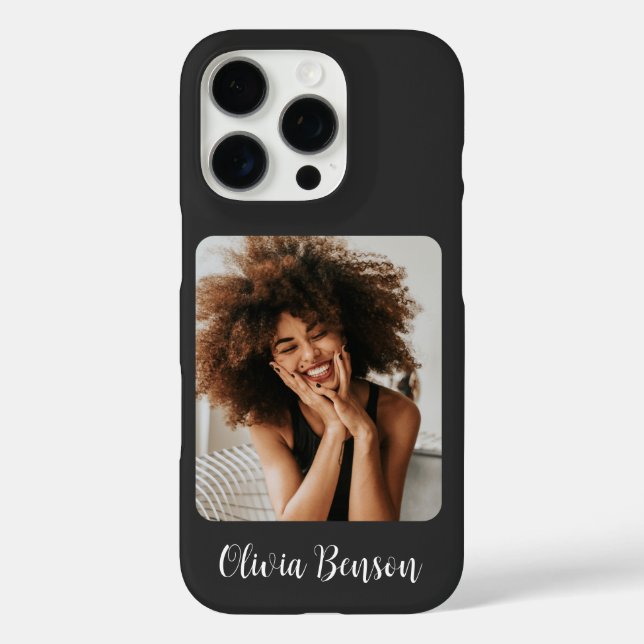 Modern Personalised Photo and Name Create your own Case-Mate iPhone Case (Back)