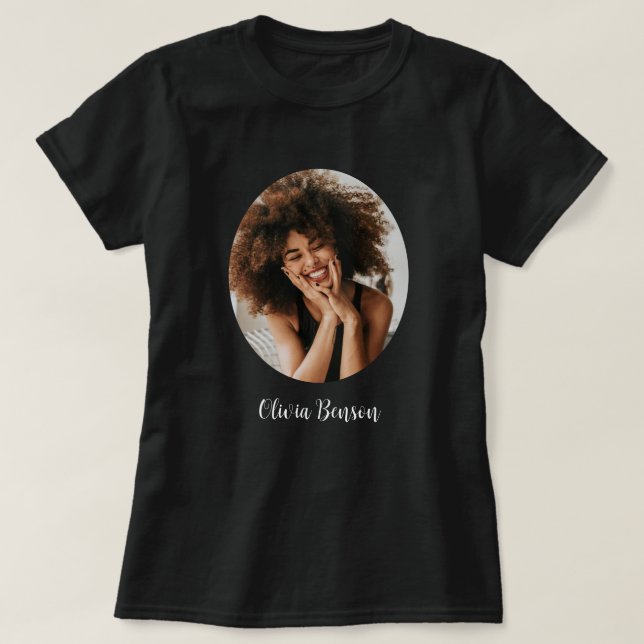Modern Personalised Photo and Name Create your own T-Shirt (Design Front)
