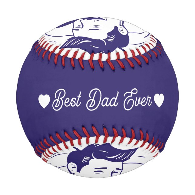 Modern Personalised Photo And Text on Baseball (Back)