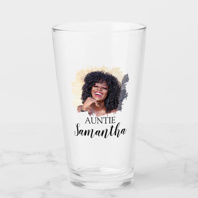 Modern Personalised Photo Auntie Glass (Front)