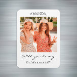 Modern Personalised Photo Bridesmaid Proposal Magnet<br><div class="desc">Modern personalised bridesmaid proposal magnet with an editable name and text. Make your wedding extra special with an alternative "will you be my bridesmaid?" proposal idea for your girlfriends.</div>
