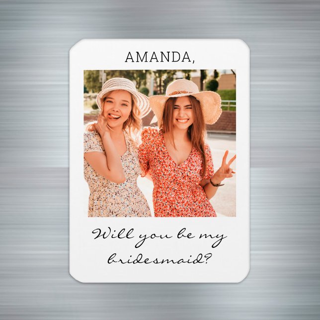 Modern Personalised Photo Bridesmaid Proposal Magnet (Modern Personalized Photo Bridesmaid Proposal Magnet
)