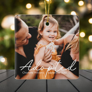 Modern Personalised Photo Child Adoption Ceramic Ornament
