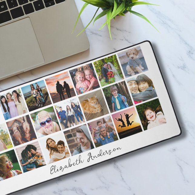 Modern Personalised Photo Collage Desk Mat (Creator Uploaded)