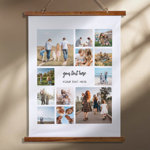 Modern Personalised Photo Collage Hanging Tapestry