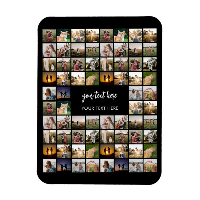 Modern Personalised Photo Collage Magnet (Vertical)