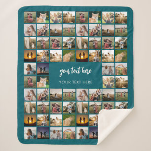 Modern Personalised Photo Collage Sherpa Blanket