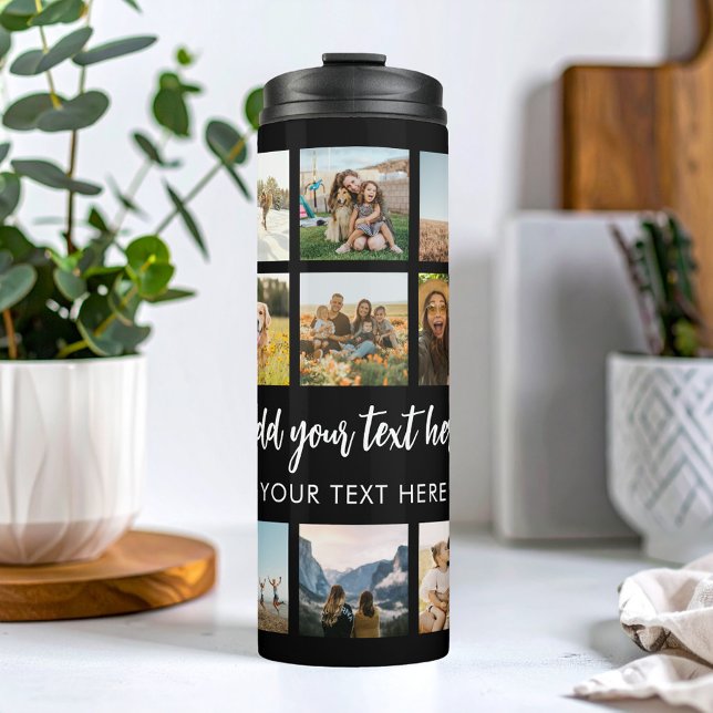 Modern Personalised Photo Collage Thermal Tumbler (Creator Uploaded)