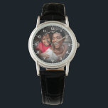 Modern Personalised Photo & Custom Text Women's Watch<br><div class="desc">Create a meaningful and stylish keepsake with this personalised watch for women featuring a fully customisable photo design. The watch face highlights your favourite image, surrounded by a sleek layout with clear numerals for a classic yet modern look. Perfect for celebrating special moments, the design allows you to add custom...</div>