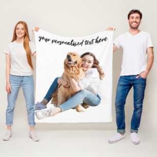 Modern Personalised Photo Fleece Blanket