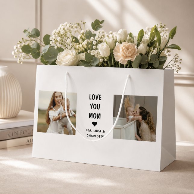 Modern Personalised Photo Gift for Mum Large Gift Bag (Creator Uploaded)