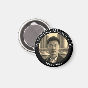 Modern Personalised Photo Memorial Death Magnet