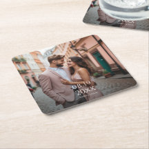 Modern Personalised Photo Paper Coaster