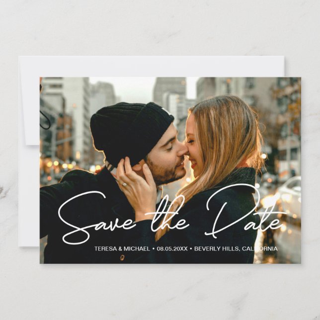 Modern Personalised Photo Save the date Wedding (Front)