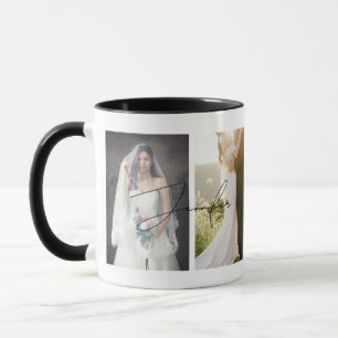 Modern Personalised Photo Wedding Elegant Mug