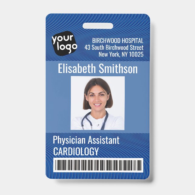 Modern Personalised Physician Assistant ID Card Badge (Front)