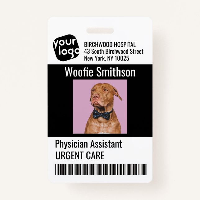   Modern Personalised Physician Assistant ID Card ID Badge (Front)