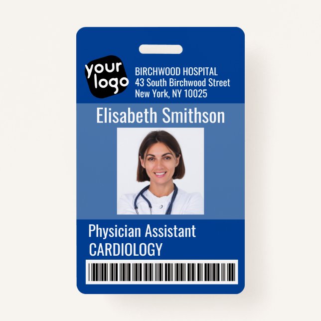    Modern Personalised Physician Assistant ID Card ID Badge (Front)