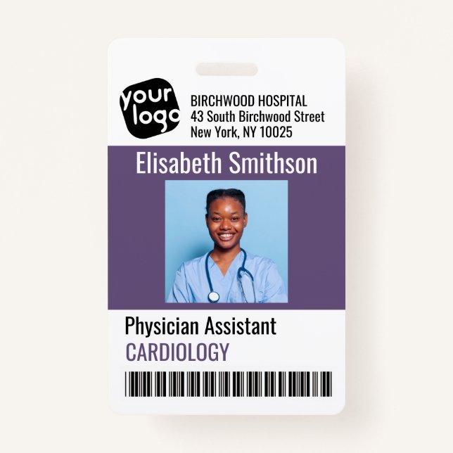    Modern Personalised Physician Assistant ID Card ID Badge (Front)