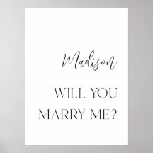 Modern Personalised Proposal Sign Poster