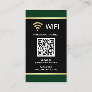 Modern Personalised QR Code Wifi Network Password Business Card