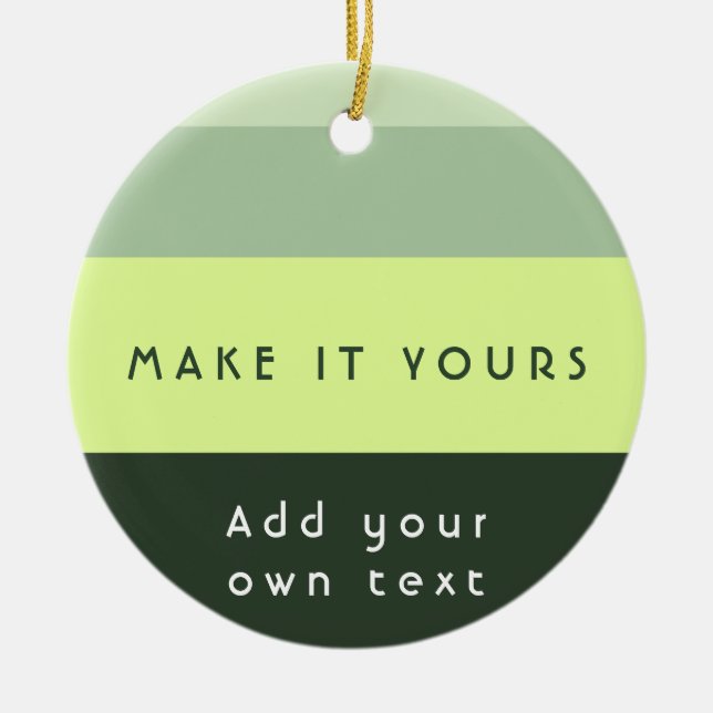 Modern Personalised Quote Print Ceramic Tree Decoration (Front)