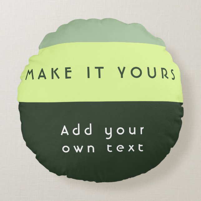 Modern Personalised Quote Print Round Cushion (Front)