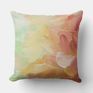 Modern Personalised Red Golden Teal Oil Paint Cushion