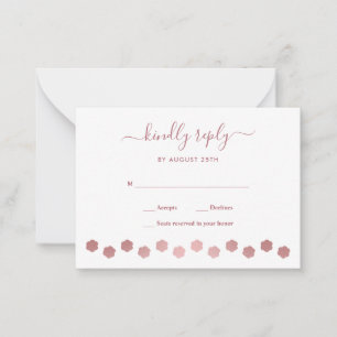 Modern Personalised Rose Gold Dog Pet Wedding RSVP Card
