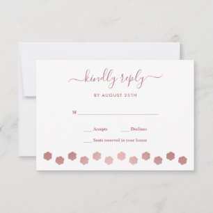 Modern Personalised Rose Gold Dog Pet Wedding RSVP Card