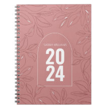 Modern Personalised Rose Pink Notebook Gift Idea