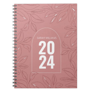 Modern Personalised Rose Pink Notebook Gift Idea