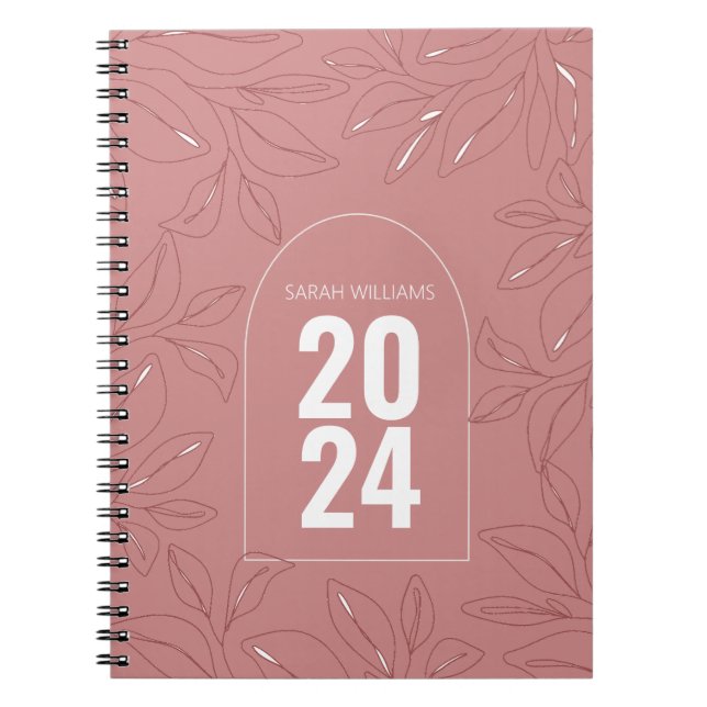 Modern Personalised Rose Pink Notebook Gift Idea (Front)