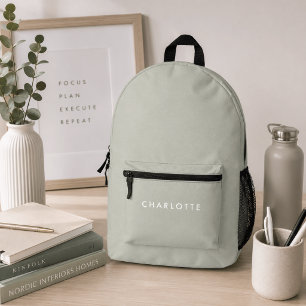 Modern Personalised Sage Green Name Backpack